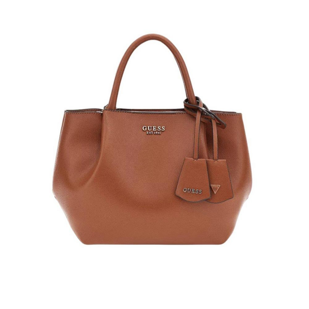 Borsa donna due manici Guess Amorette Cognac