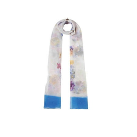 Foulard Stola Maxi Logo Flowers 90x180 Liu Jo 2A5038T030073936-Blue Bonnet | Valigeria-it