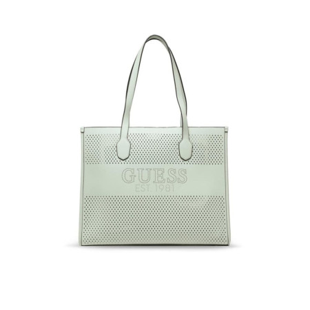 Borsa Donna Shopping Media Quadrata con Scritta Grande Guess Menta