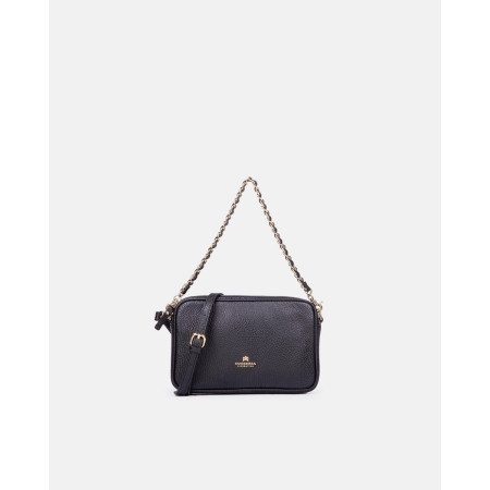 Borsa Donna Mini Shoulder Bag Convertibile con doppia bandoliera Velvet Cuoieria Fiorentina Nero Valigeria.it
