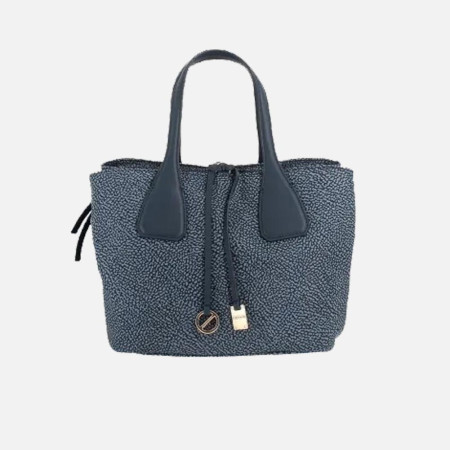 Borsa donna bauletto medio Borbonese Blu Lapis
