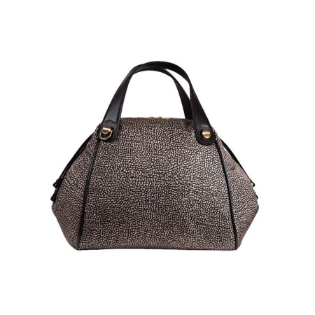 Borsa donna due manici con tracolla tapiro classico Borbonese Op Classico/Nero