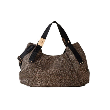 Borsa Donna Due Manici Borbonese Op NaturaleNero  Valigeria.it