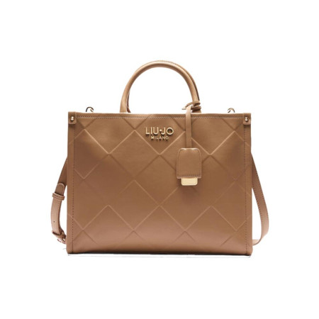 Borsa donna due manici con tracolla Liu Jo AA5206E077800070-Cammello Valigeria-it