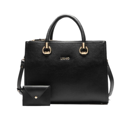 Borsa donna due manici con tracolla Manh Liu Jo AA5008E005822222-Nero Valigeria-it