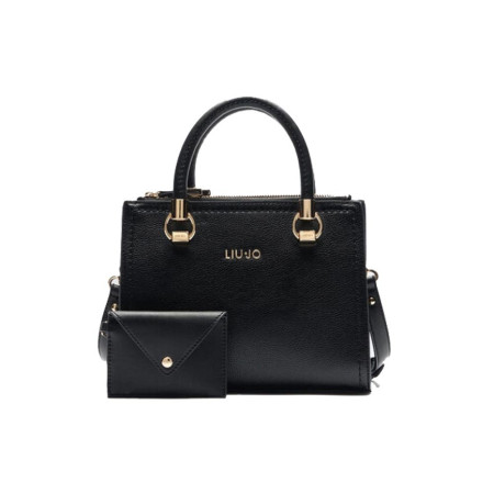 Borsa donna due manici con tracolla Manh Liu Jo AA5163E0058S22222-Nero Valigeria-it