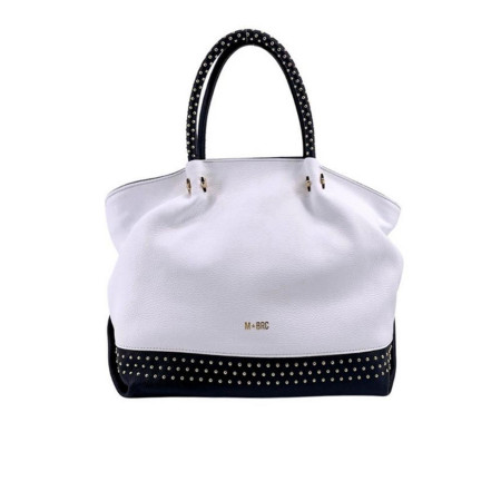 Borsa donna due manici grande M-Brc C164--Bianco Nero Valigeria-it 