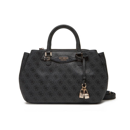 Borsa donna due manici con tracolla Guess Kathya Coal Logo