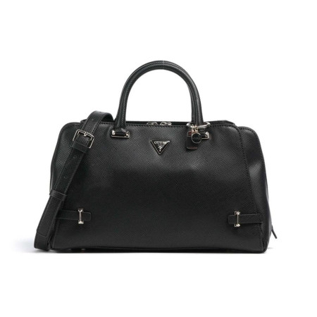 Borsa donna due manici con tracolla con zip sopra Guess Rosalba Guess Black