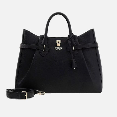 Borsa donna due manici con tracolla Guess Yesba Black