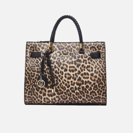 Borsa donna due manici con tracolla Liu Jo Manh Maculato Naturale