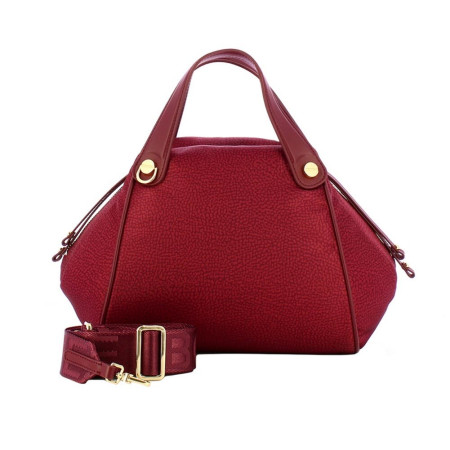Borsa donna due manici medio con tracolla Borbonese Marie Merlot
