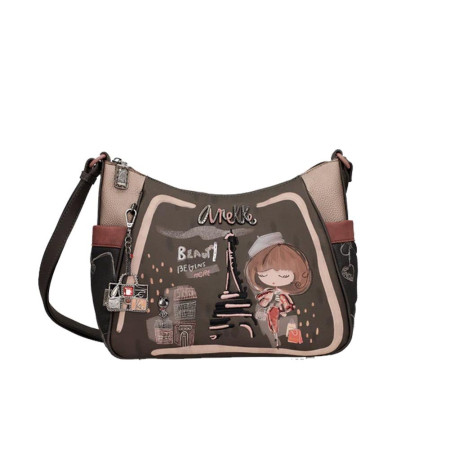 Borsa donna sacca tracolla allungabile Anekke Mademoiselle Multicolor 