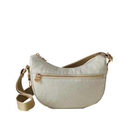 Borsa donna sacca con zip anteriore mini Borbonese Kaki | Valigeria.it