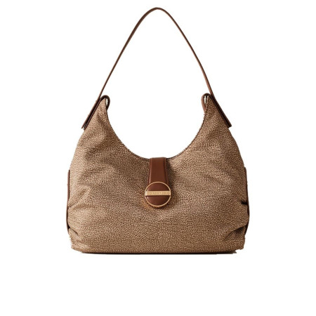 Borsa donna sacca grande Borbonese 91010014I15994-Beige Marrone Valigeria-it 
