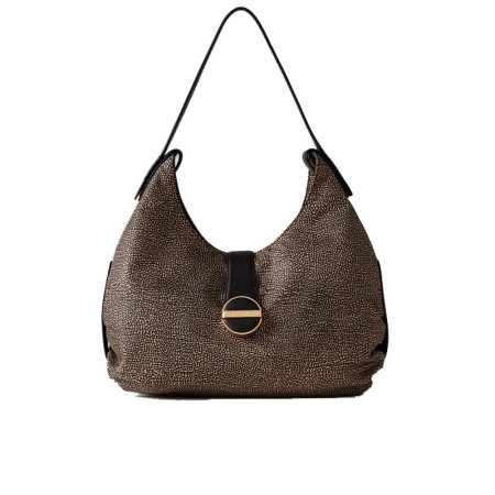 Borsa donna sacca grande Borbonese 91010014I15X11-Op Naturale Nero Valigeria-it