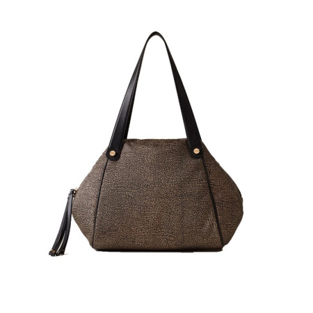 Borsa donna shopping grande tapiro classico Borbonese Op Classico/Nero