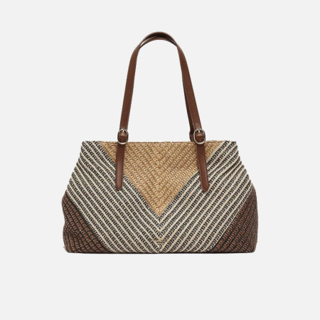 Borsa donna shopping grande Twinset Multicolor Straw
