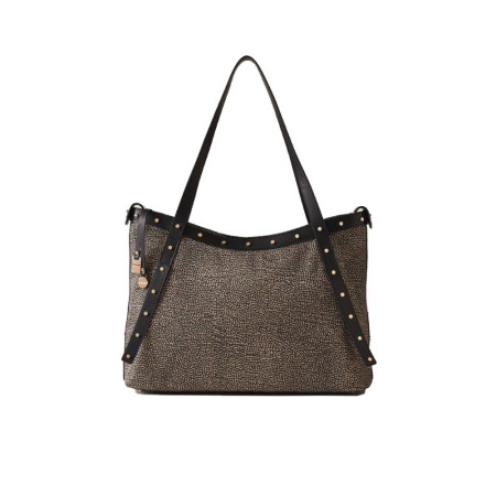 Borsa Donna Shopping Media Borbonese Op NaturaleNero  Valigeria.itBorsa Donna Shopping Media Borbonese Op NaturaleNero  Valigeria.it