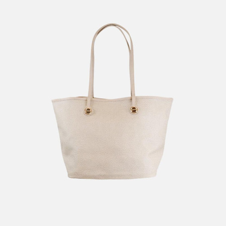 Borsa donna shopping media Borbonese Sabbia