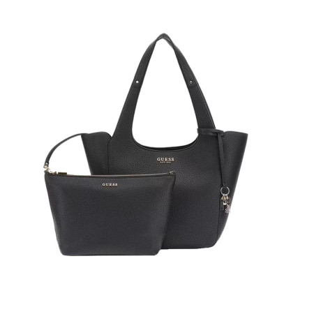 Borsa donna shopping media + pochette estraibile Guess Calista Black