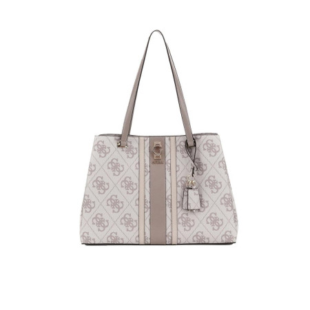 Borsa donna shopping media logata Guess Ernia Dark Taupe Logo