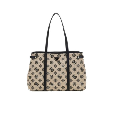 Borsa donna shopping quadrata Beyza Guess HWJG9627230-Black Logo Valigeria-it 