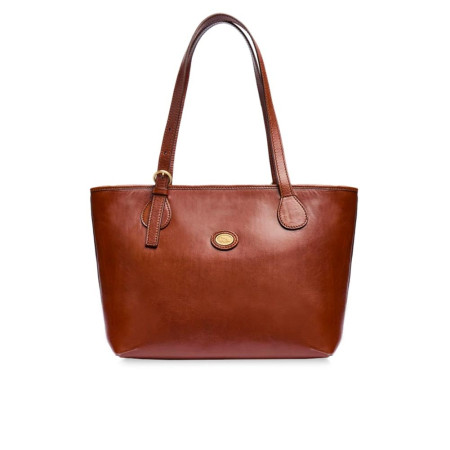 Borsa donna shopping chiusura con zip The Bridge Marrone/Oro