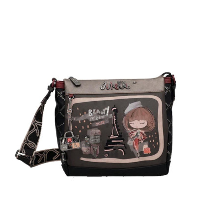 Borsa donna tracolla con zip sopra Anekke Mademoiselle Multicolor