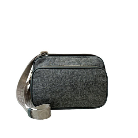 Borsa donna tracolla con zip sopra Borbonese Alloro