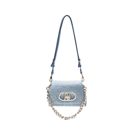 Borsa donna tracolla con catenella Lapuffy Liu Jo AA5269T2872S74015-Light Denim Valigeria-it