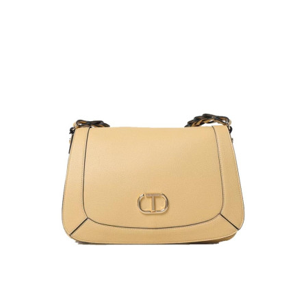 Borsa donna tracolla con patta Twinset 251TB732212144-Pale Yellow Valigeria-it