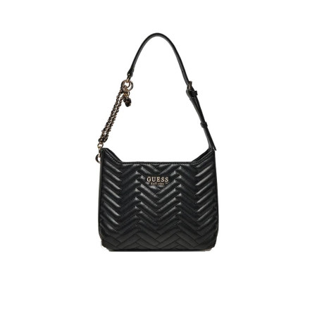 Borsa donna tracolla con zip sopra Anning Guess HWQG9508180-Black Valigeria-it