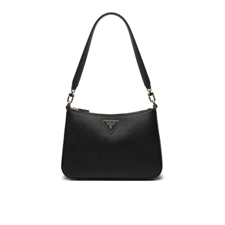Borsa donna tracolla con zip sopra Eco Jazlynn Guess HWEZG952317-Black Valigeria-it