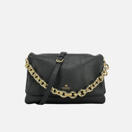 Borsa donna tracolla con patta Cuoieria Fiorentina Patty Nero