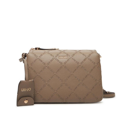 Borsa donna tracolla con zip sopra Liu Jo Adonia Desert Taupe