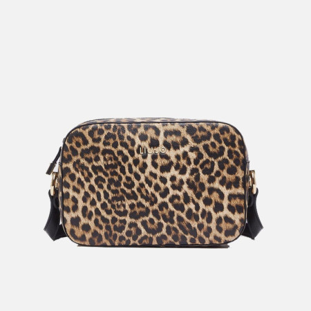 Borsa donna tracolla con zip sopra Liu Jo Cirry Maculato Naturale