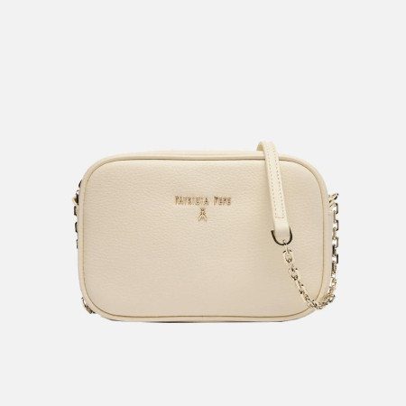 Borsa Donna tracolla con zip superiore Patrizia Pepe Wooly White