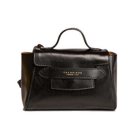 Borsa donna tracolla con patta The Bridge Lucrezia Nero/Oro