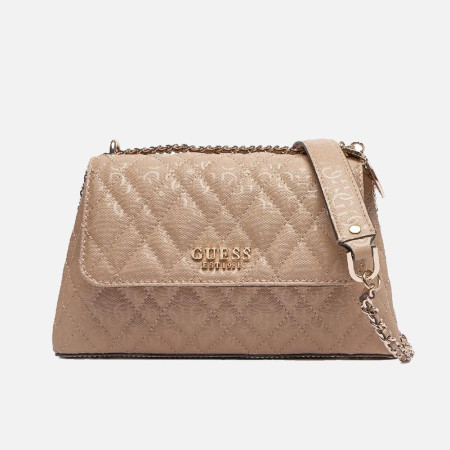 Borsa donna tracolla trapuntata Guess Isemay Pale Mocha