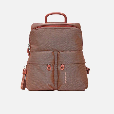 Borsa donna zainetto chiusura zip con due tasche Mandarina Duck MD 20 Pecan Nut