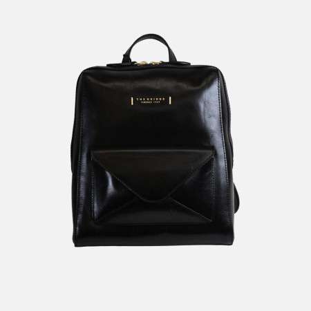 Borsa donna zainetto quadrato con tasca davanti The Bridge Frida Nero/Oro