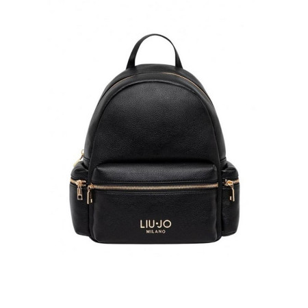 Borsa donna zainetto chiusura zip stondato con traschini laterali Liu Jo Evrim Nero