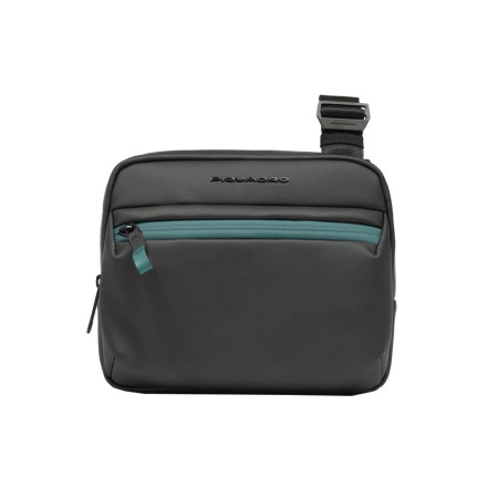 Borsello piatto con tasca anteriore Piquadro Corner 2.0 Nero