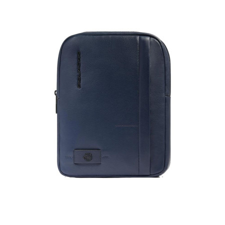 Borsello tozzo con tasca anteriore medio Piquadro Blu