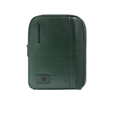 Borsello tozzo con tasca anteriore medio Piquadro Verde