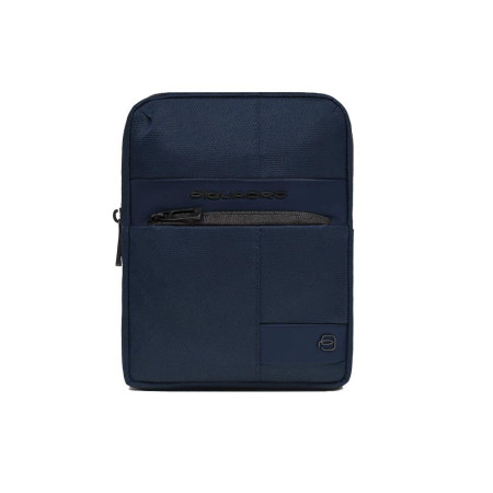 Borsello tozzo con tasca anteriore porta ipad Piquadro Blu