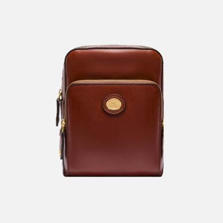 Borsello tozzo con tasca davanti The Bridge Story Uomo Marrone/Oro