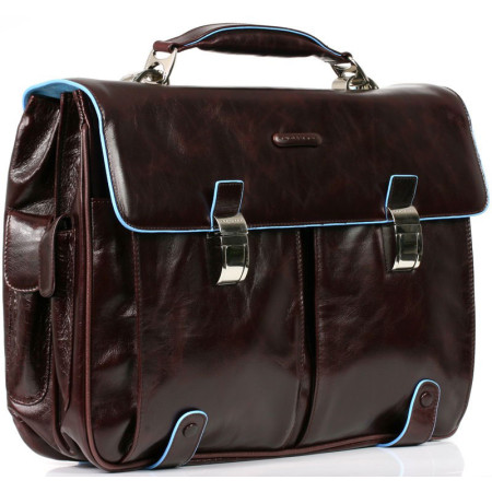 Cartella 2 Soffietti 2 tasche frontali Piquadro Blue Square | CA1068B2-Mogano