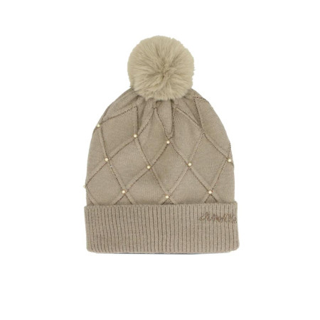 Cappello donna cuffia con pon pon Anekke Taupe